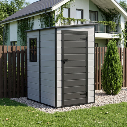 5x4 FT Pent Roof Garden Plastic Storage Shed
