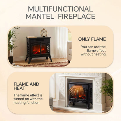 Freestanding Electric Fireplace Heater with Remote Control