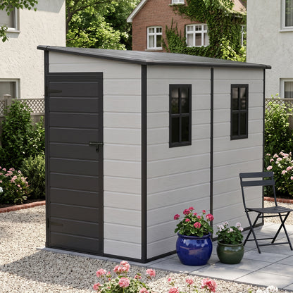 8 x 4FT Outdoor Garden Pent Roof Tool Storage Shed