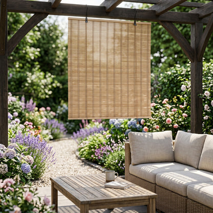 Natural Roll-Up Bamboo Blinds for Windows