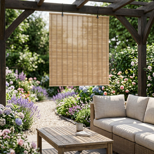 Natural Roll-Up Bamboo Blinds for Windows