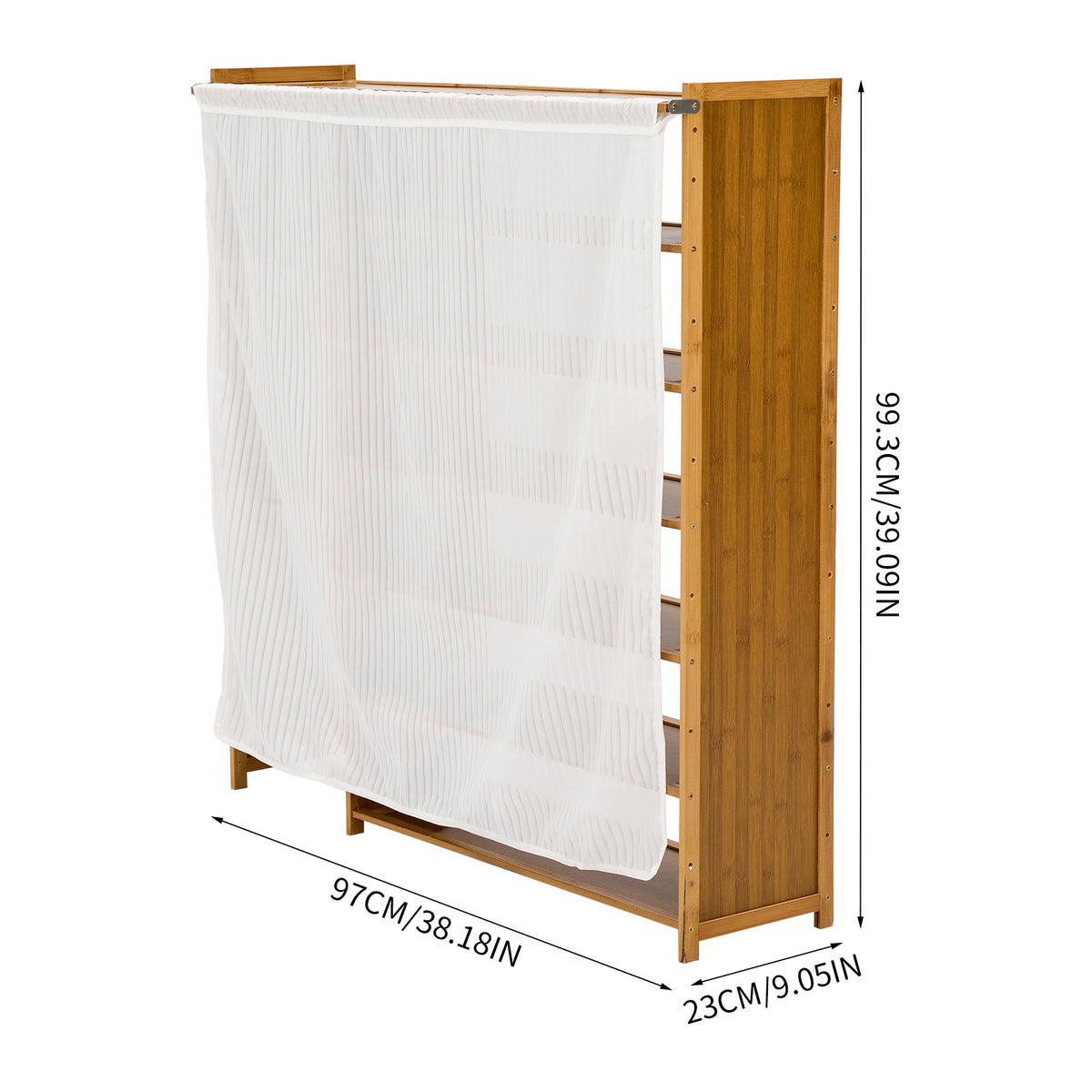 7-Tier Freestanding Shoe Rack with Dust Cover & Boot Compartment