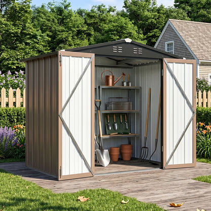 6 x 4 ft Apex Roof Garden Tool Shed With Lockable Doors