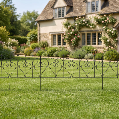 5-Pack Decorative Metal Garden Fence Panels