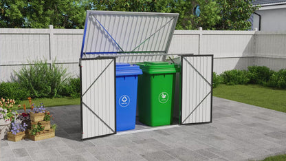 Steel Trash Can Bin Enclosure Storage Shed