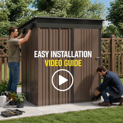 Steel Garden Tool Storage Shed with Gabled Roof Top
