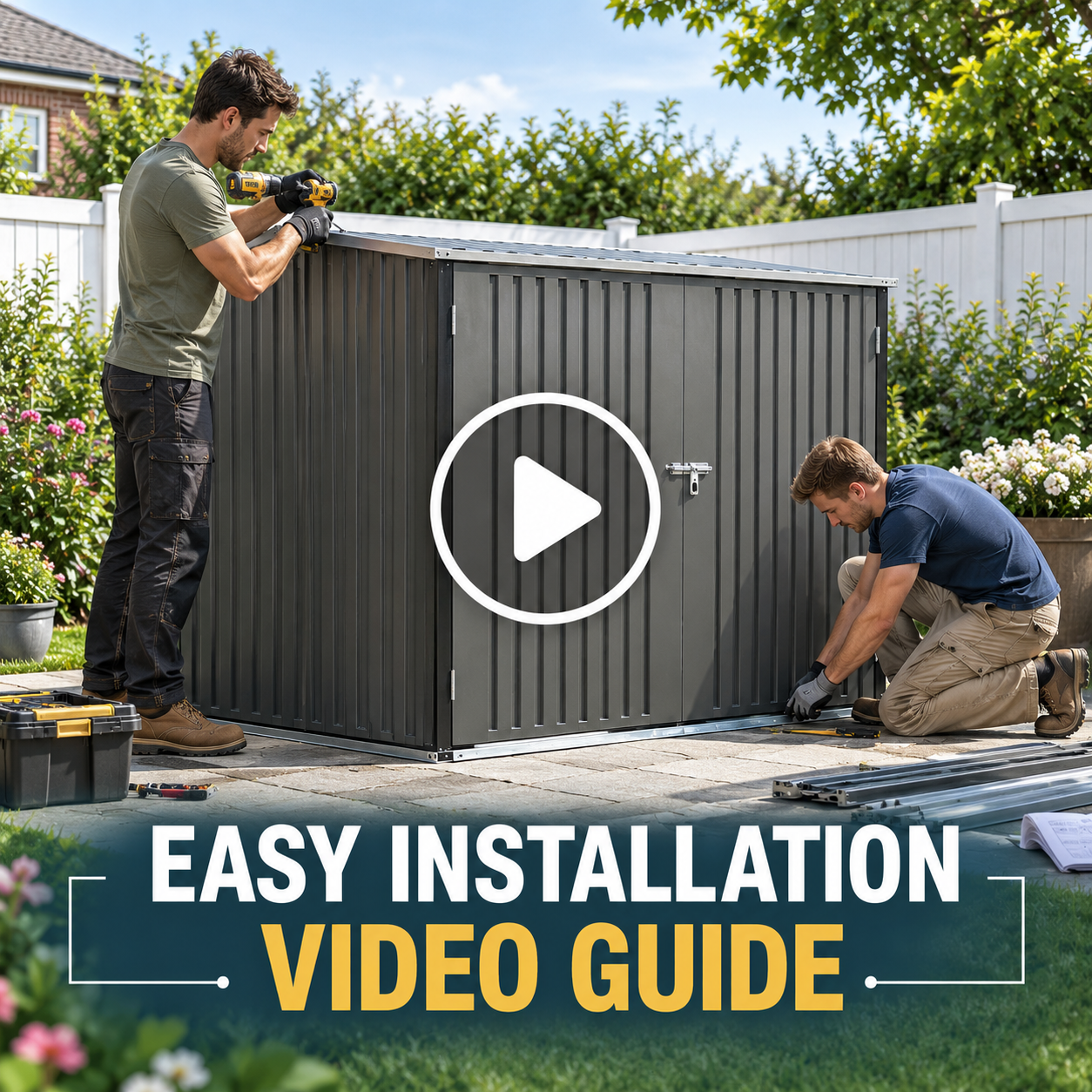 195CM Wide Steel Garden Shed For 4 Bicycles