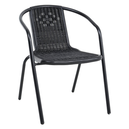 Set of 6 Stacking Patio Dining Side Chairs for All Weather Outdoor Bistro Garden Patio Side Chair   