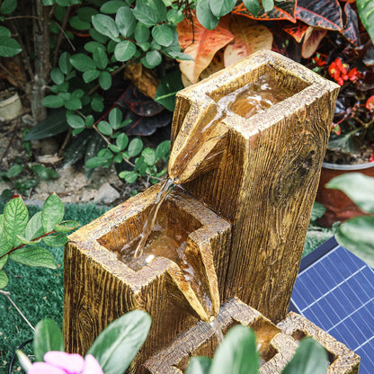 Garden Fountain Self Containing Water Feature Solar Powered Fountains & Waterfalls   