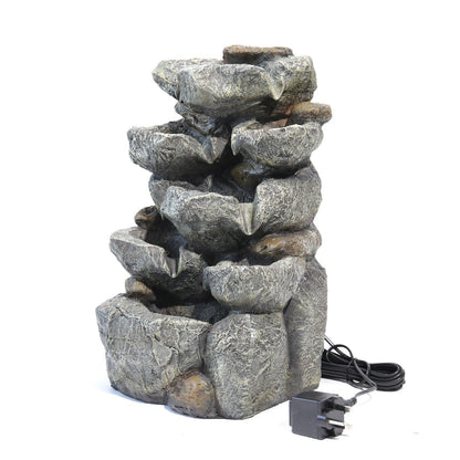 Garden Water Feature Decorate Cascading Tiered Water Fountain Pump Waterfall Fountains & Waterfalls   