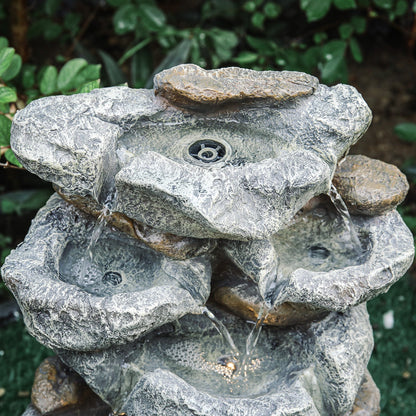 Garden Water Feature Decorate Cascading Tiered Water Fountain Pump Waterfall Fountains & Waterfalls   