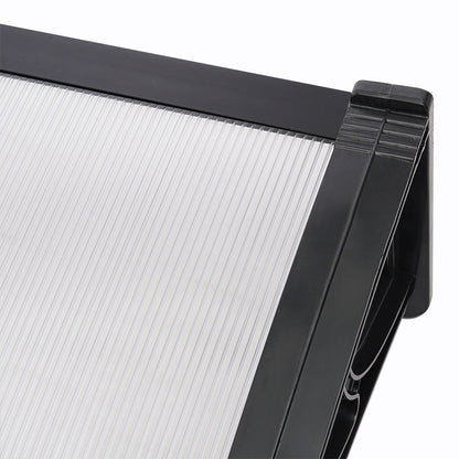 Outdoor Curved Shielded Awning - Rain Shelter - Black Awnings   