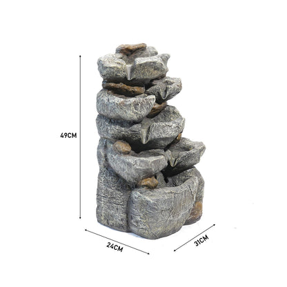 Garden Water Feature Decorate Cascading Tiered Water Fountain Pump Waterfall Fountains & Waterfalls   