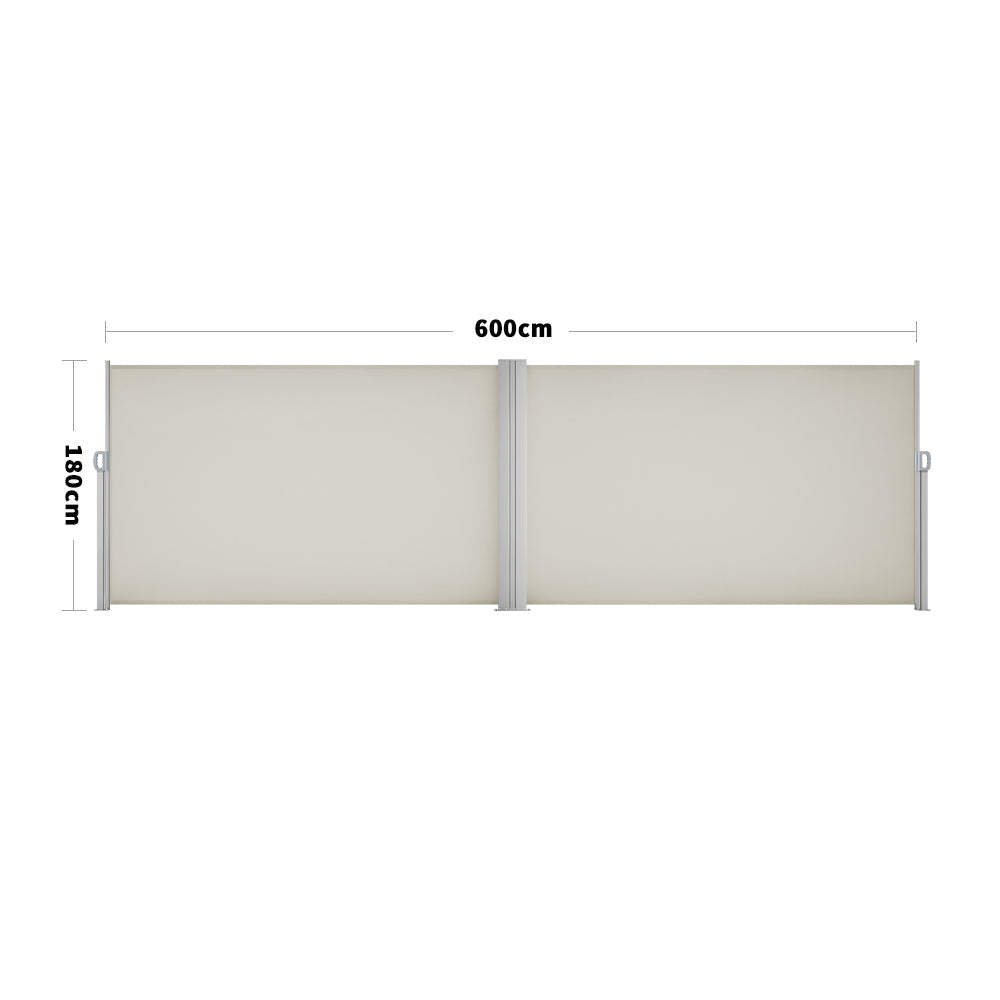 Retractable Double Side Awning - White Awnings   