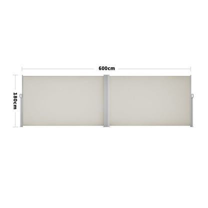 Retractable Double Side Awning - White Awnings   