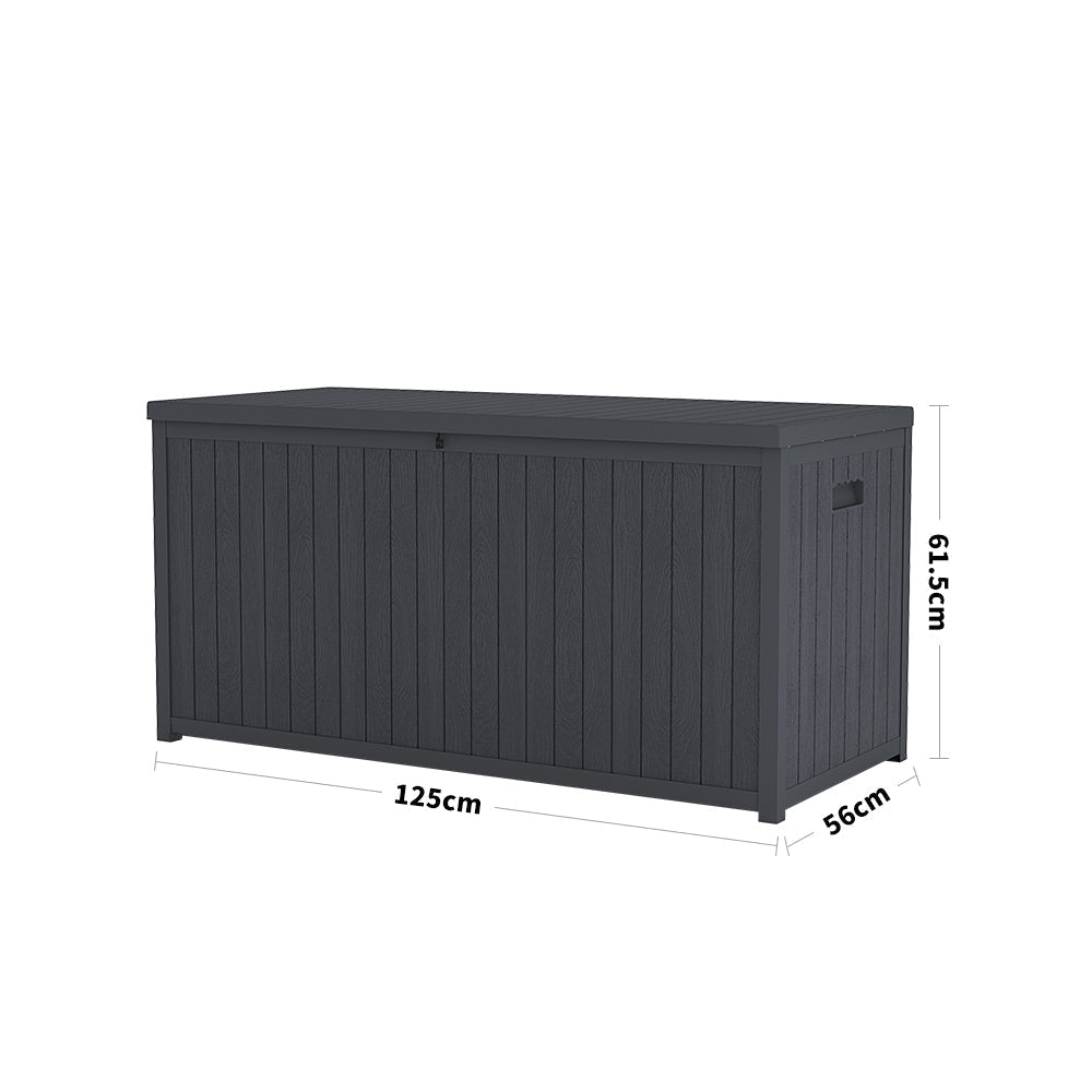 Outdoor Grey Storage Deck Box - Large Size Garden Storages & Greenhouses Garden Sanctuary 
