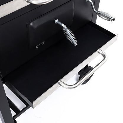 Charcoal BBQ Grill Barrel with Side Table Garden BBQ Grill   