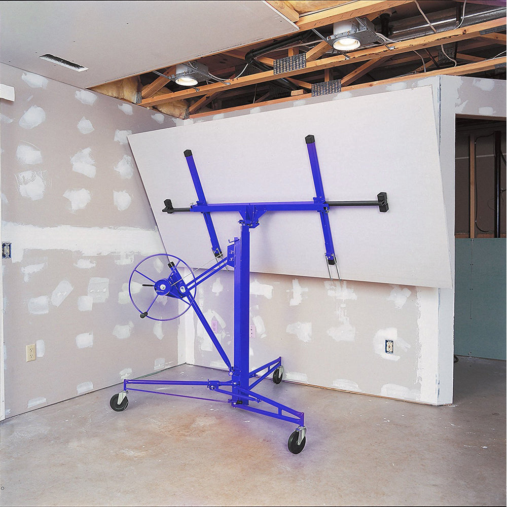 11 Ft Plasterboard Lifter with Rolling Casters Panel Hoist