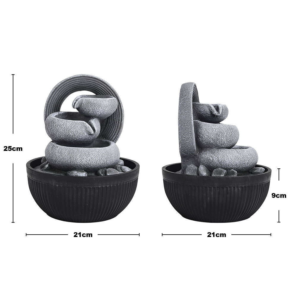 Resin Cascading Water Fountain with LED Light