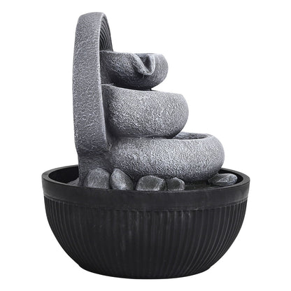 Resin Cascading Water Fountain with LED Light