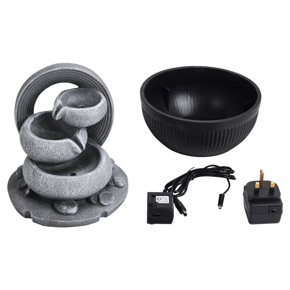 Resin Cascading Water Fountain with LED Light