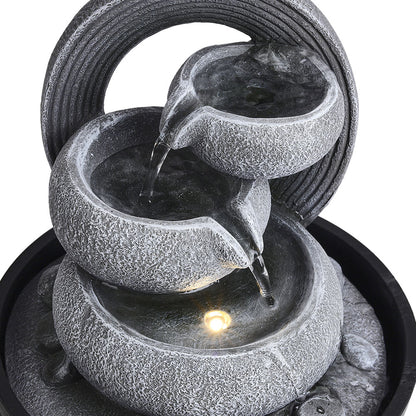 Resin Cascading Water Fountain with LED Light