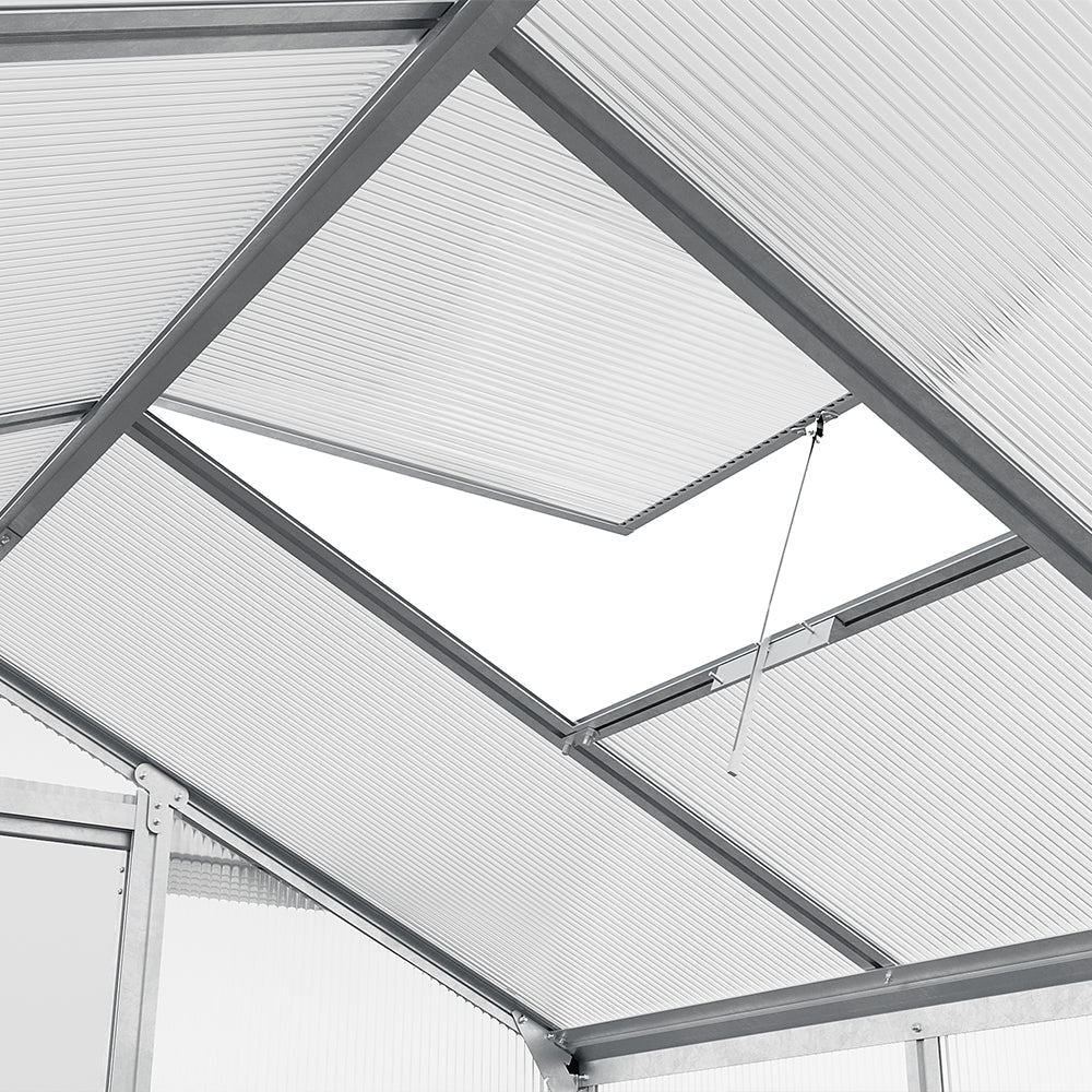 White Framed Garden Hobby Greenhouse with Vent Garden Storages & Greenhouses Garden Sanctuary 