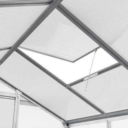 White Framed Garden Hobby Greenhouse with Vent Garden Storages & Greenhouses Garden Sanctuary 