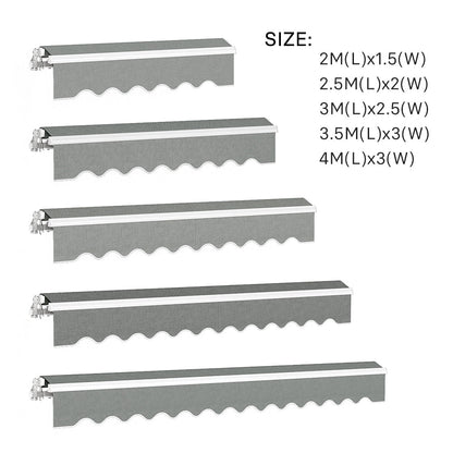 Retractable Patio Awning - Manual Shelter - Grey Awnings   