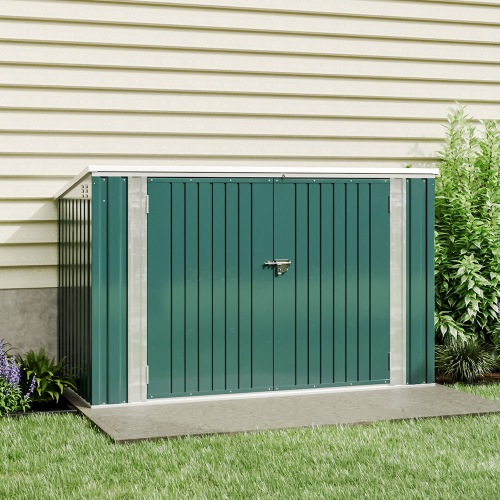 Black Green Grey Steel Lockable Bicycle Storage Shed