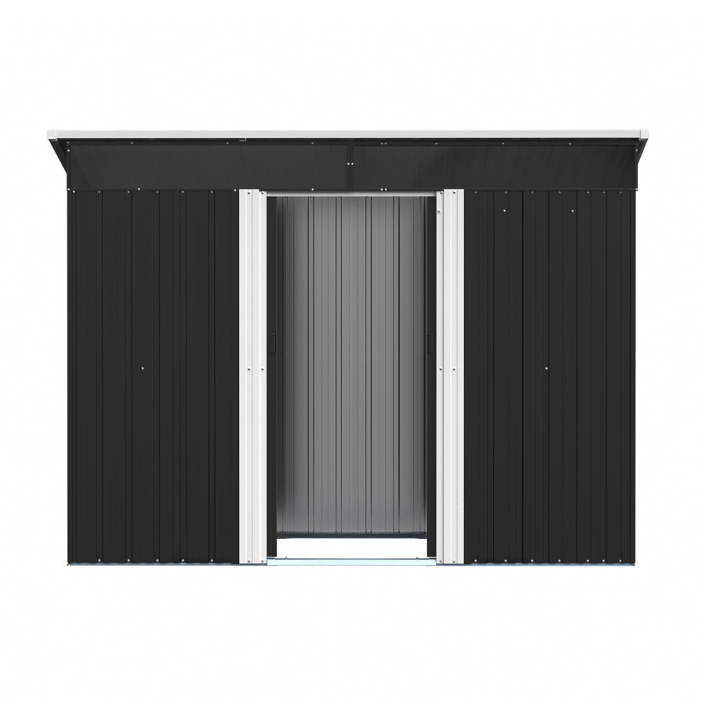 8 x 4 ft Metal Garden Storage Shed with Lockable Sliding Doors