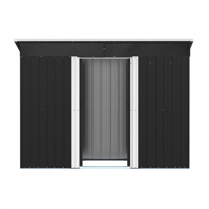 8 x 4 ft Metal Garden Storage Shed with Lockable Sliding Doors