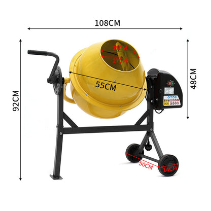 Portable Electric Cement Concrete Mixer with Wheels