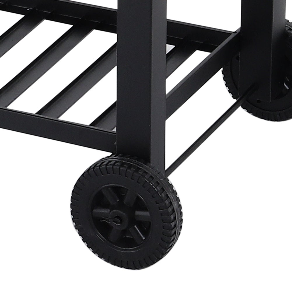 Charcoal BBQ Grill Barrel with Side Table Garden BBQ Grill   