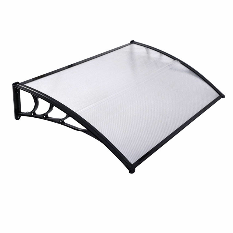 Outdoor Curved Shielded Awning - Rain Shelter - Black Awnings   