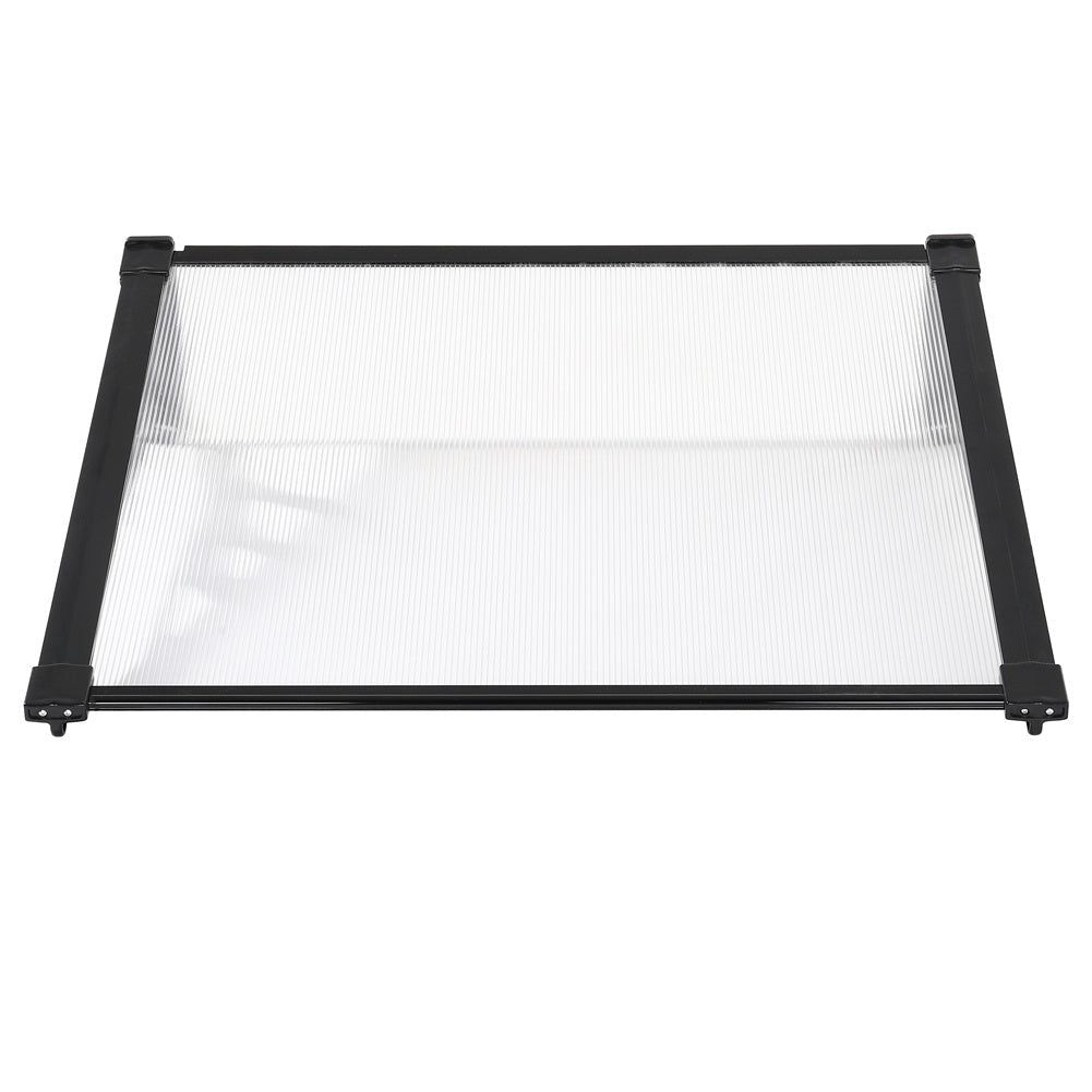 Outdoor Flat Shielded Awning - Rain Shelter - Black Awnings   