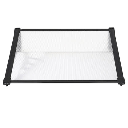 Outdoor Flat Shielded Awning - Rain Shelter - Black Awnings   