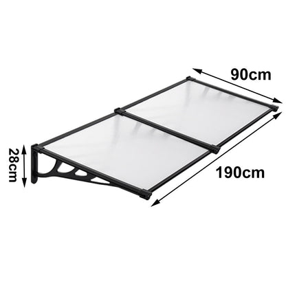 Outdoor Flat Shielded Awning - Rain Shelter - Black Awnings   