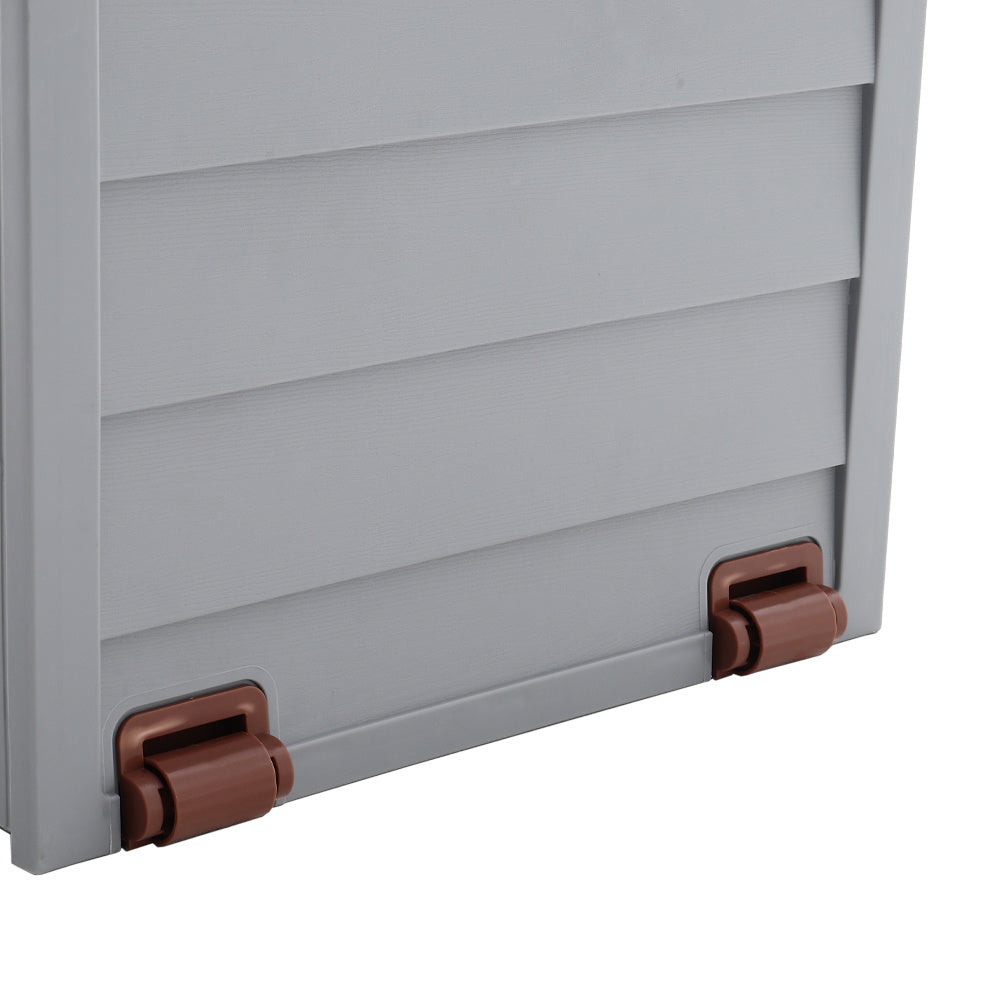 Outdoor Grey Chest Storage Box wih Brown Cover Garden storage Garden Sanctuary 