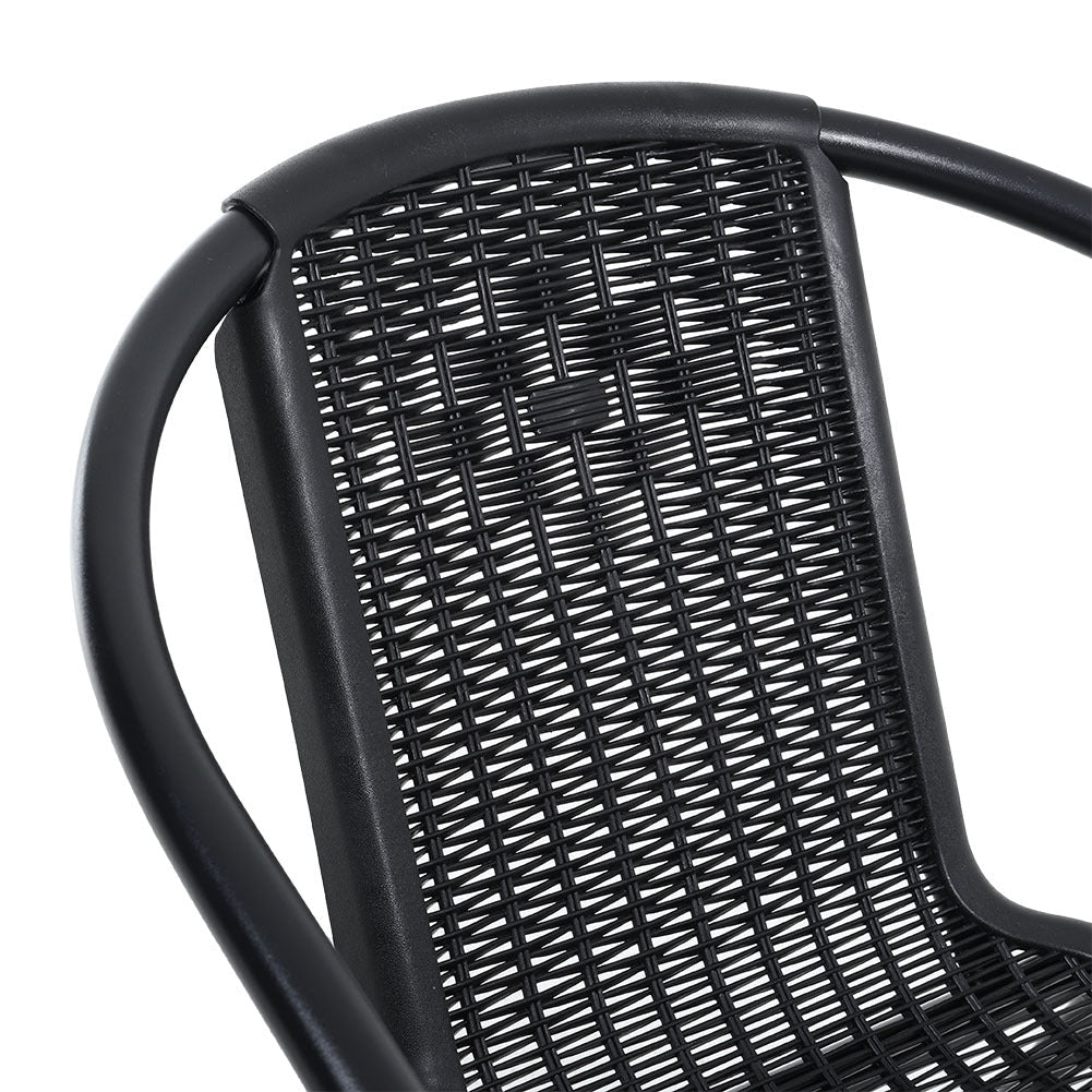Set of 6 Stacking Patio Dining Side Chairs for All Weather Outdoor Bistro Garden Patio Side Chair   